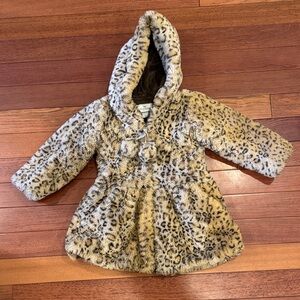 Leopard Print Kids Pea Coat